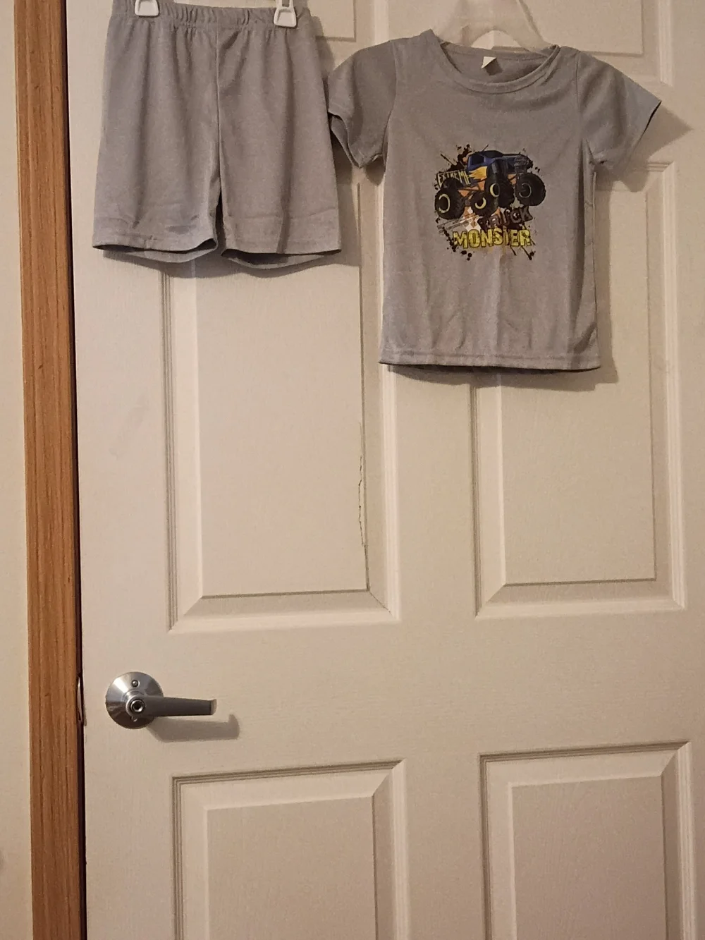 Source Unknown Light Gray Monster Truck Tee & Shorts Set